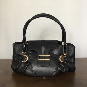 Pre-loved Jimmy Choo black leather Tulita handbag